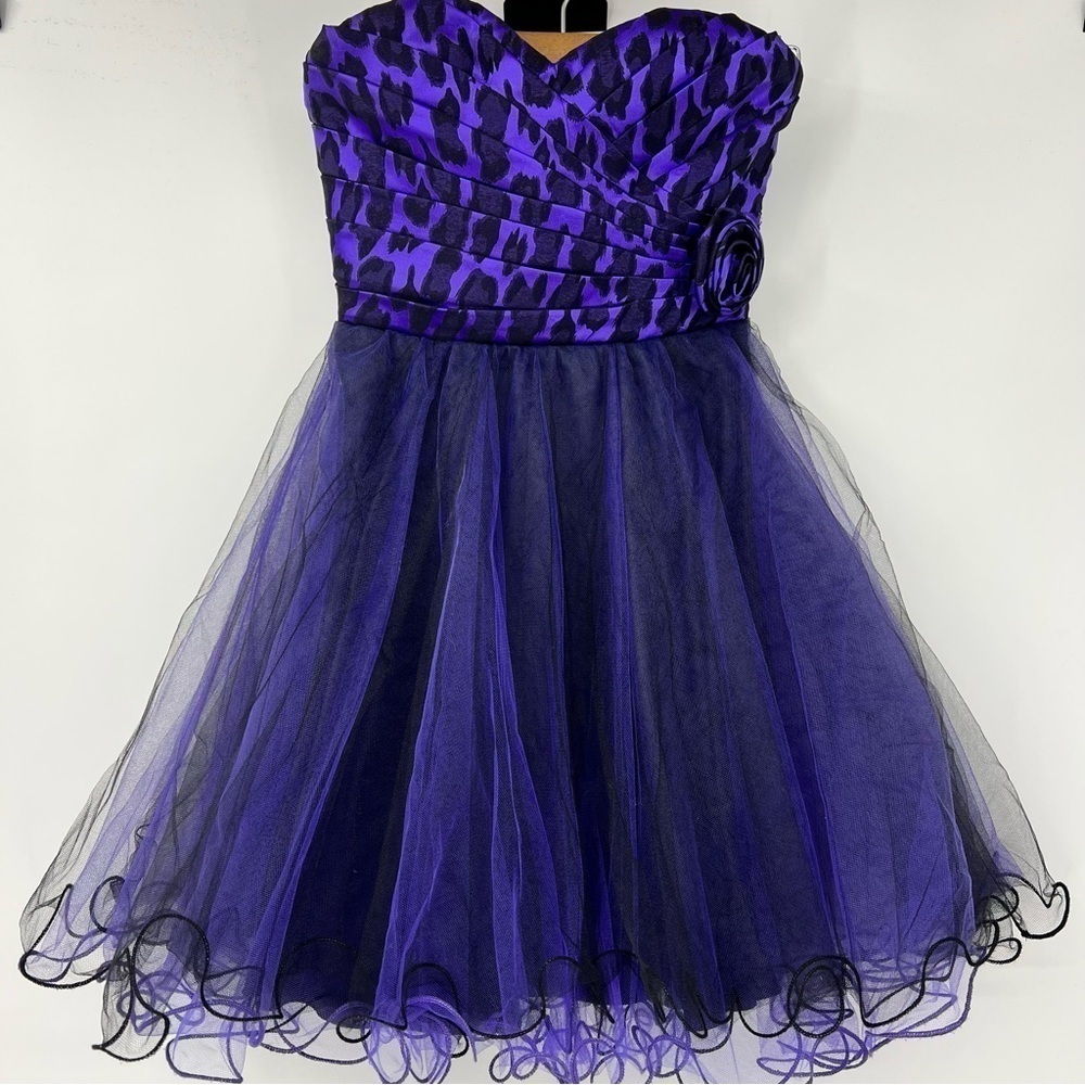My Michelle Cheetah Y2K‎ Purple Black Party Goth Fairy Wimsigoth Dress Size 1 - Picture 7 of 7